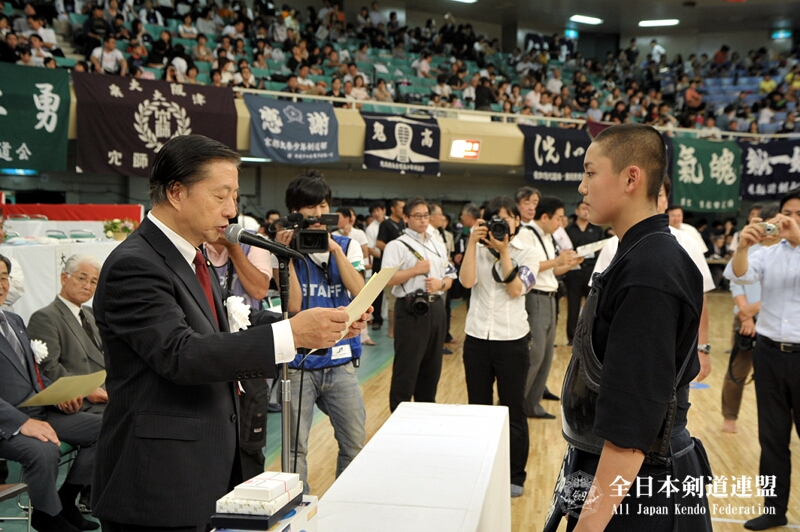 中学生個人 二位:加納誠也(和歌山県/和歌山砂山少年剣友会)