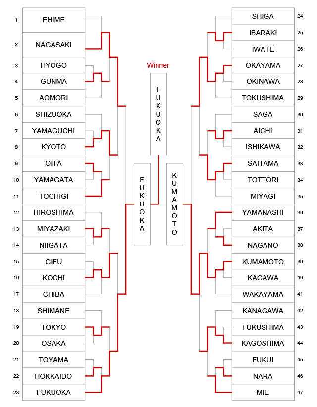 The 10th All Japan Interprefecture Ladies KENDO championship results