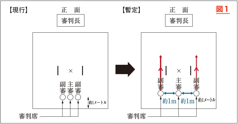 主審と副審の間隔